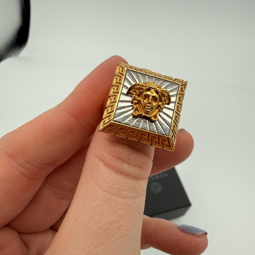 Versace Mixed Metal Statement Ring - image 4